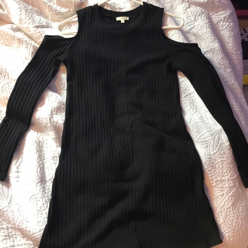 Cold Shoulder Black Dress